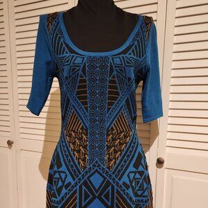 Vibrant Patterned Sweater Dress